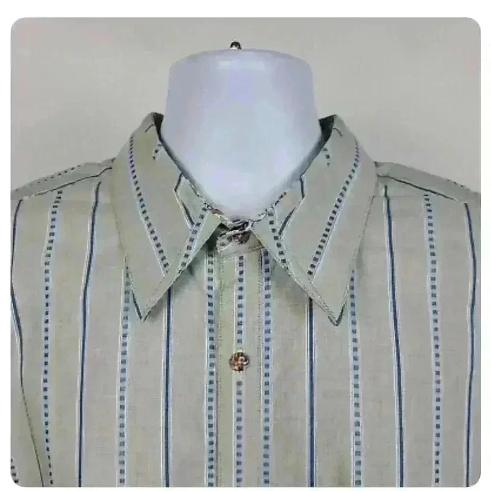 Robert Graham Gray/Blue stripped colorful Button Down Shirt sz large L - Picture 2 of 11
